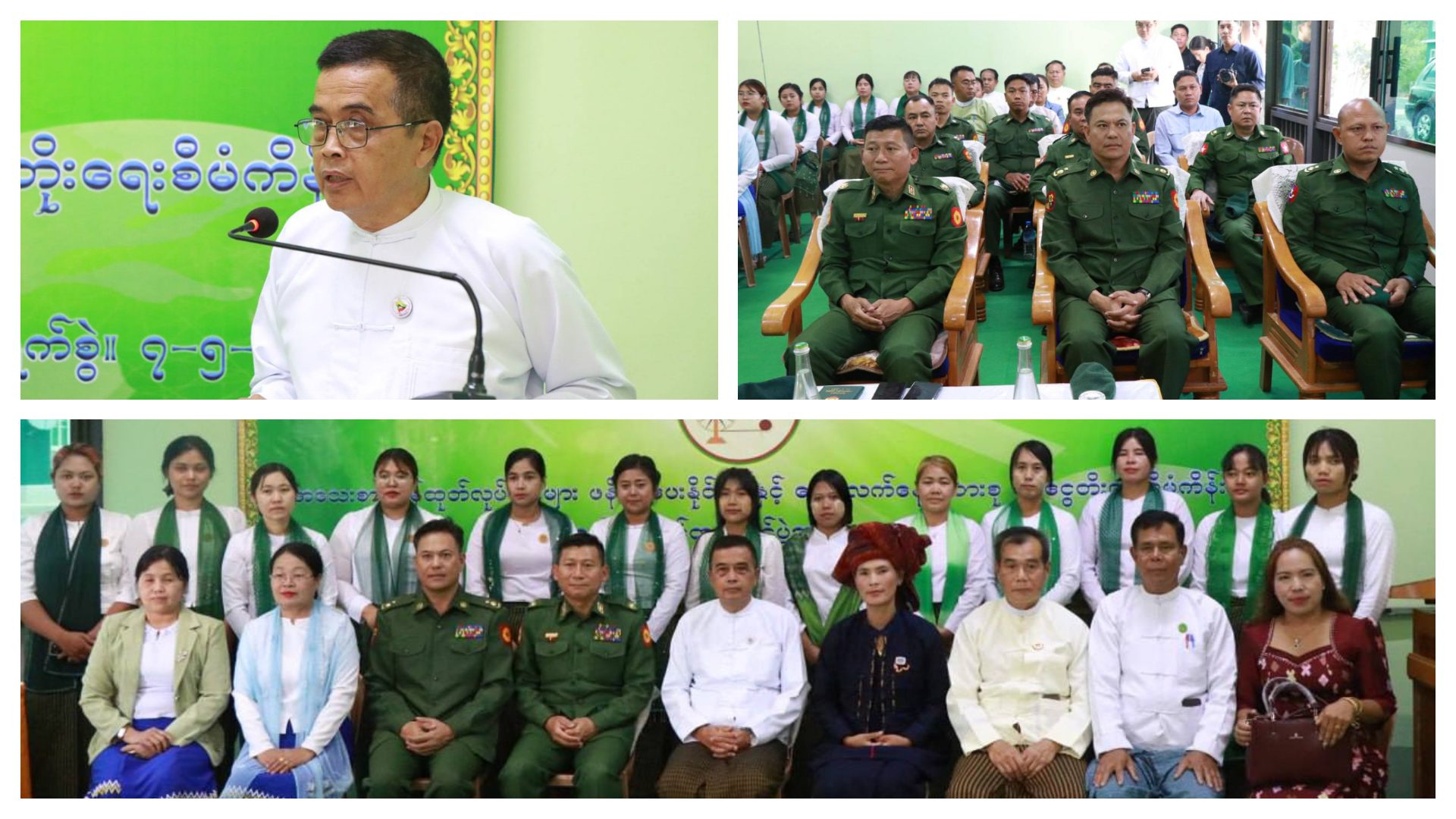 စစ်မှုထမ်းဟောင်းအဆင့်မြင့်အိမ်ရာ၌ စက်ချုပ်နည်းပညာသင်တန်း ဖွင့်ပွဲအခမ်းအနားတွင် လျှပ်စစ်၊ စွမ်းအင်၊ စက်မှုနှင့်လမ်းပန်ဆက်သွယ်ရေးဝန်ကြီး ဦးခွန်သန်းထူး က တက်ရောက်အမှာစကားပြောကြား