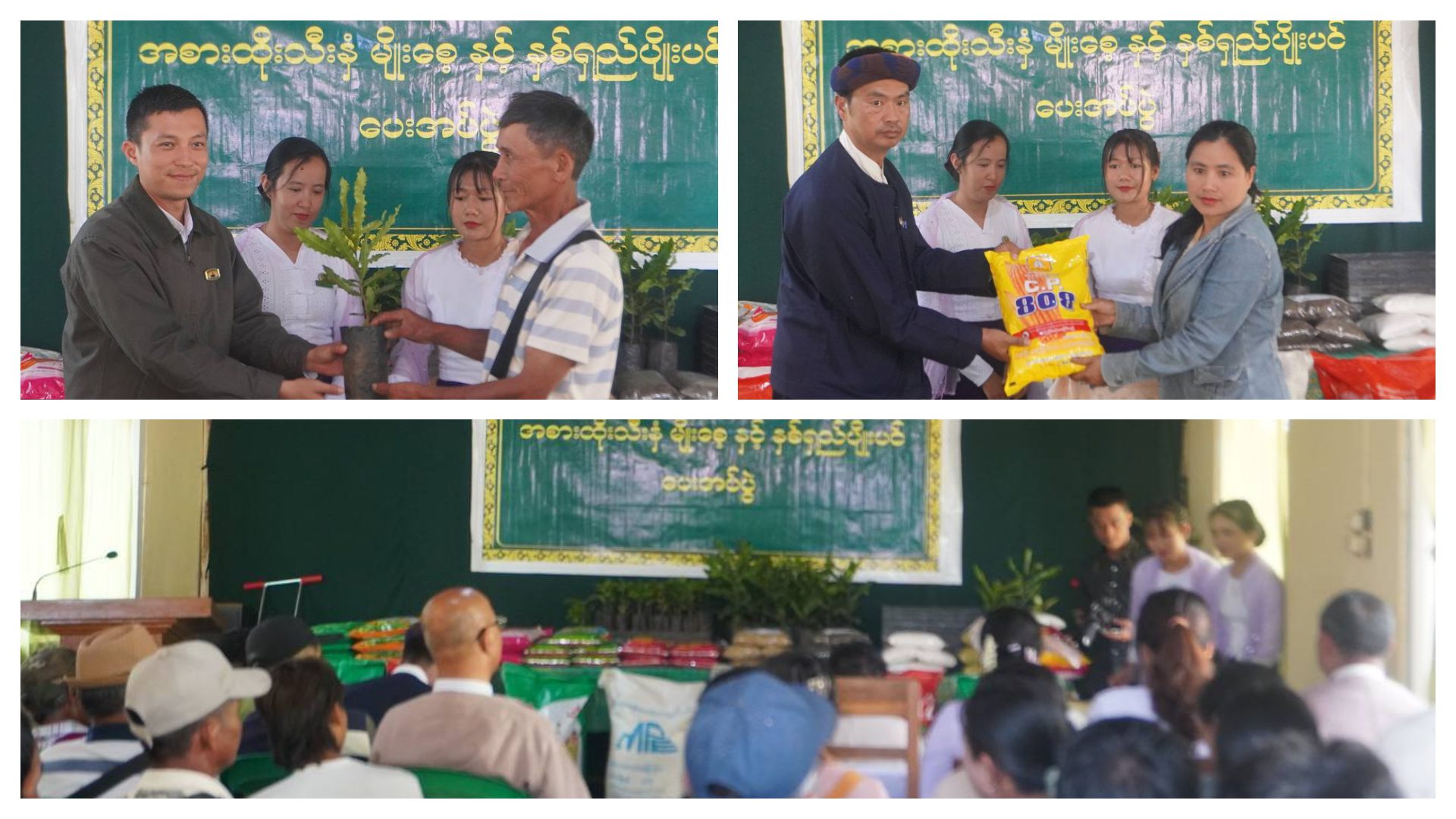 လွိုင်လင်ခရိုင်၊ လွိုင်လင်မြို့နယ် စိုက်ပျိုးရေးဦးစီးဌာနမှာ တောင်သူတွေ့ဆုံဆွေးနွေးပွဲနှင့် မျိုးစေ့ ၊ပျိုးပင် ၊လယ်ယာသုံးစက်ကိရိယာများ ထောက်ပံ့ပေးအပ်ပွဲပြုလုပ်