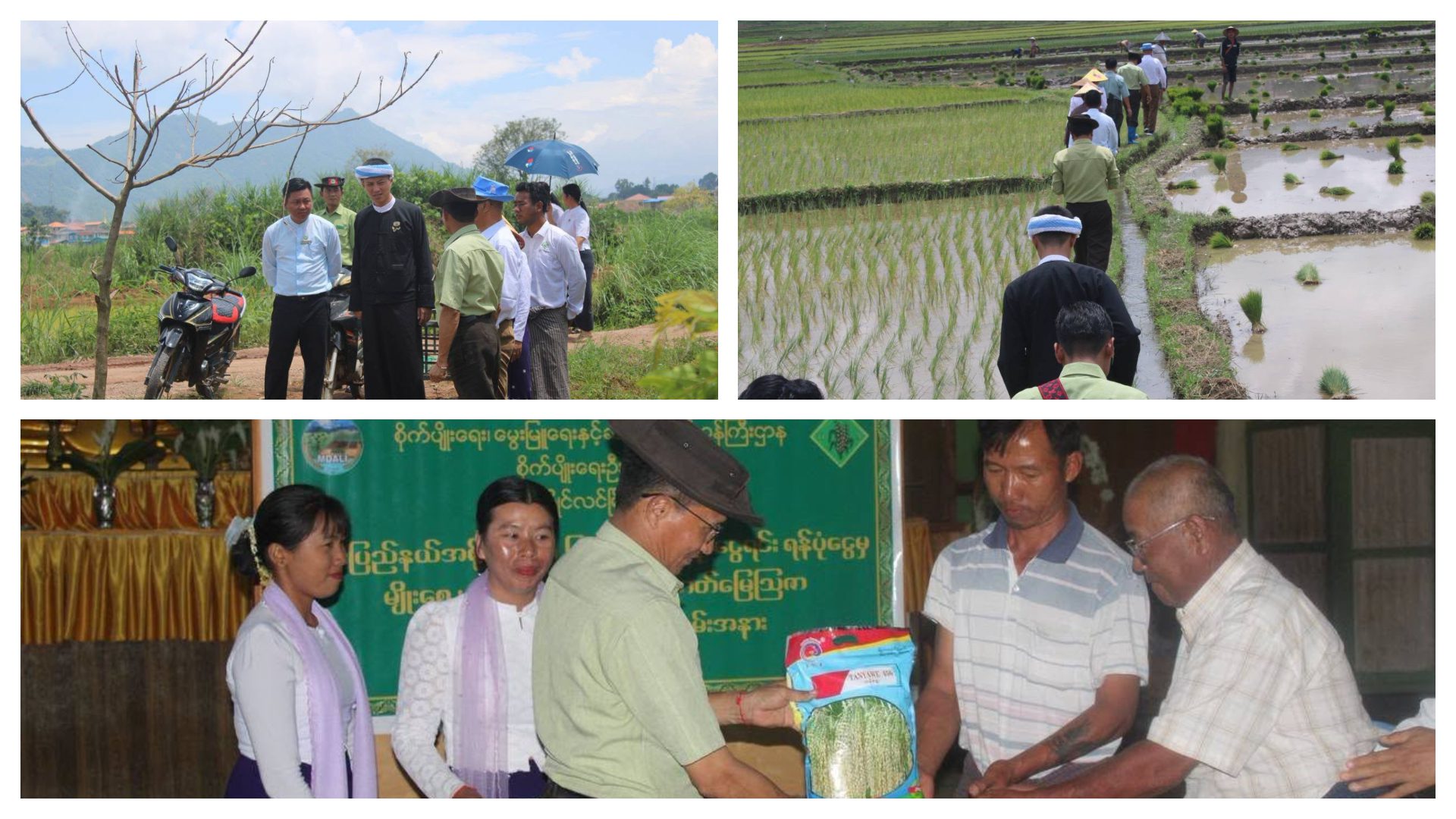 မိုင်းပွန်မြို့ အနီးတဝိုက် နှင့် ချိုခမ်းကျောင်း၌ တောင်သူများနှင့် တွေ့ဆုံဆွေးနွေးပွဲ၊ မျိုးစေ့၊ ပျိုးပင်၊ မြေဩဇာနှင့် လယ်ယာသုံးစက်ကိရိယာများ ထောက်ပံ့ပေးအပ်ခြင်းနှင့် ကွင်းဆင်းလေ့လာခြင်းများပြုလုပ်