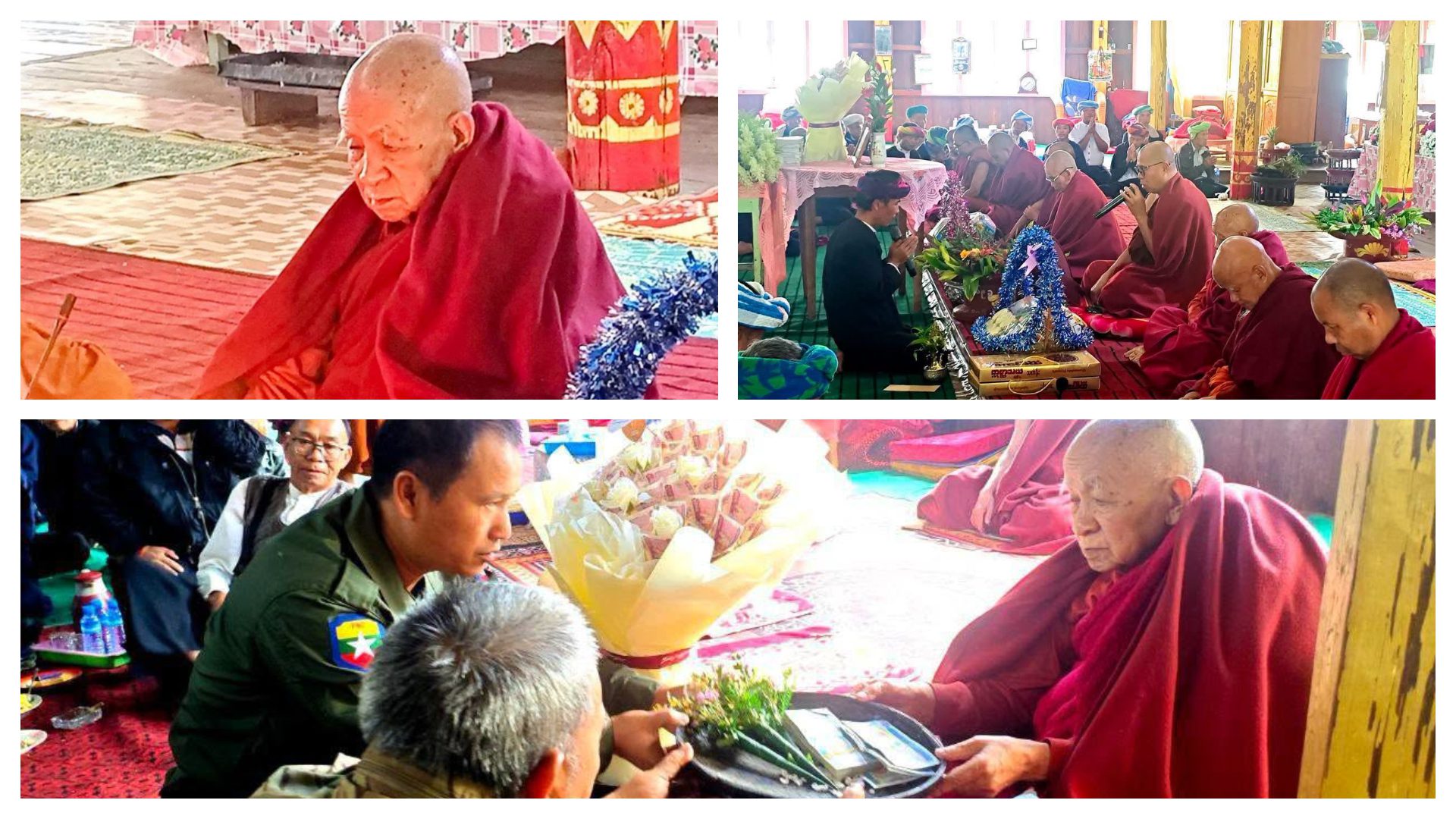 လွိုင်တပ်ဘုန်းတော်ကြီးကျောင်း ဆရာတော် ဘဒ္ဒန္တဝေပုလ္လ၏ သက်တော် (၉၂)ပြည့် ဝိဇာတမွေးနေ့အလှူမင်္ဂလာကို ပင်လုံမြို့ မြို့မ မင်္ဂလာနောင်ကွတ် ပရိယတ္တိစာသင်တိုက် ဦးစီးပဓာန ဆရာတော် ဘဒ္ဒန္တပညာဗလ ကြွရောက်ချီးမြှင့်